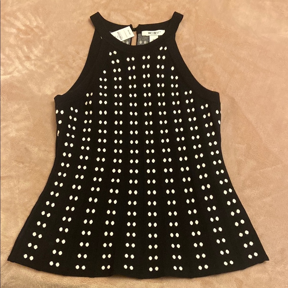 Black and White Sleeveless Top